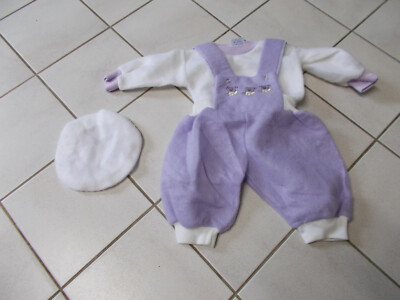 SÜßE''3 TLG KOMBI''FLEECE''PULLOVER, LATZHOSE UND MÜTZE''GR.62