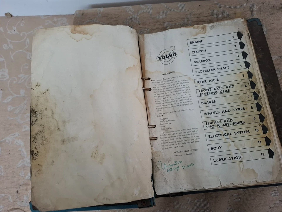 CONCESIONARIO OFICIAL VOLVO 121 122S USADO SERVICIO REPARACIÓN MANUAL JUEGO DE LIBROS Foto 3 de 4