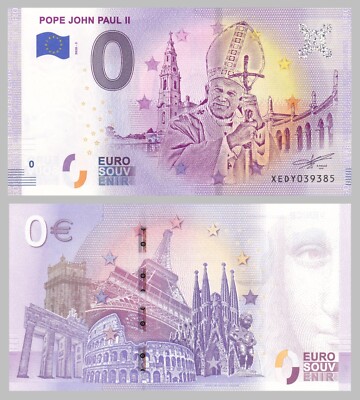 0 Euro Souvenirschein Pope John Paul II - Jan Paweł II