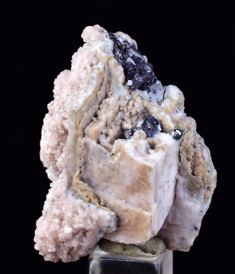 3.8cms PROUSTITE RED RUBY SILVER  MANGANO CALCITE PERU UCHUCCHACUA MINE HB268