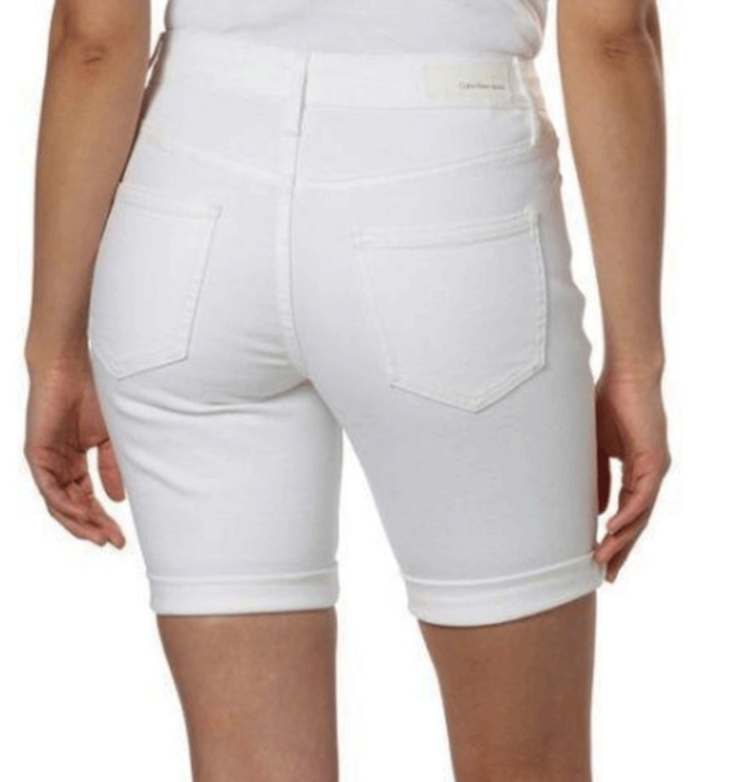 Calvin Klein Jeans Ladies' Denim Bermuda Short White, Size 2 NEW