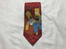 The Simpsons Homer Bart Christmas Mens Neck Tie All Over Print Red 57