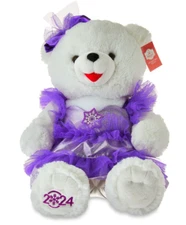 20" LARGE 2024 CHRISTMAS TEDDY BEAR White Purple Dress GIRL  *OTHER STYLES AVAIL