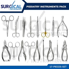17 Pcs Podiatry Instruments Pack Set Stainless Surgical Instruments Kit German G