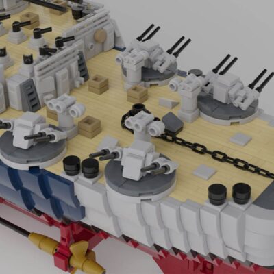 French Battleship Richelieu Ship 1:200 Scale 10803 Bricks MOC