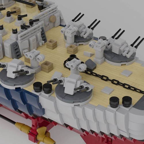 French Battleship Richelieu Ship 1:200 Scale 10803 Bricks MOC-163300 - Picture 2 of 19
