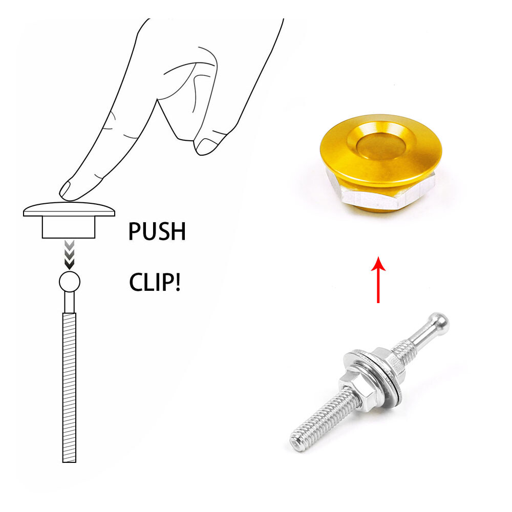 2X (4X Pulsante Sgancio Rapido Cappuccio Auto Cofano Chiusura Un - Foto 7