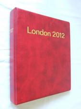LONDON 2012 WINNERS - RED LUXURY PADDED 4-RING ALBUMN & PAGES, EXCELLENT