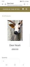 Carola Van Dyke Made to Order Deer Noah Faux Taxidermy Head real antlers