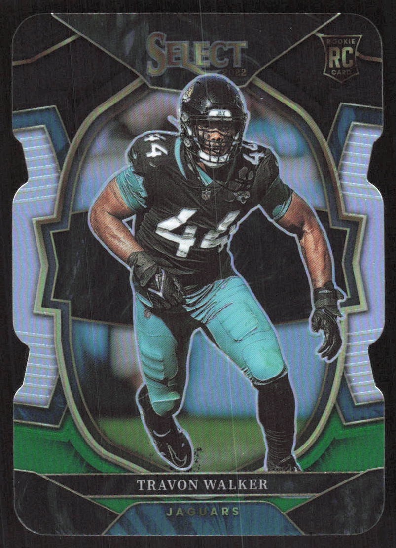 1220J 2022 Panini Select #42 Travon Walker Black and Green Prizm Die Cut
