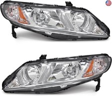 Headlights Assembly Compatible with 2006-2011 Honda Civic 4-Door Sedan Headlamp