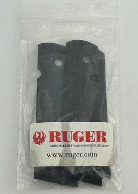 Original New Set Ruger Hogue SR1911 1911 Checkered Grip Panels Rubber Black