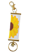 hand Beaded Sun Flower keychain