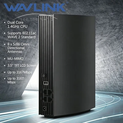 WAVLINK AC3200 Wifi Router Dual Band 4 Gigabit Ports 600 Square Meters Coverage - Bild 1 von 4