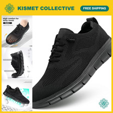 Men's Casual Dress Oxfords Shoes - Lightweight Mesh Walking Sneakers, Soft Sole