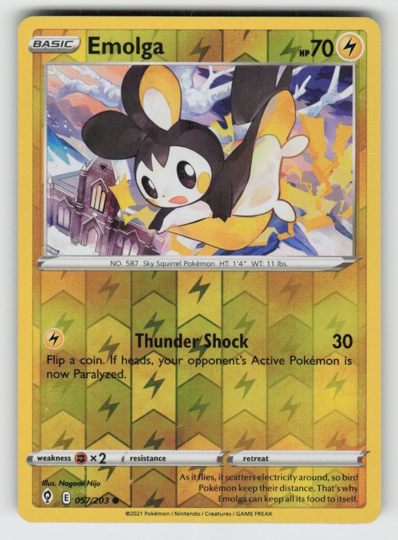 Reverse Holo Emolga 057/203 Common Evolving Skies Near Mint