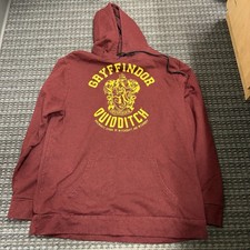 Harry Potter Gryffindor Quidditch Maroon Hooded Sweatshirt Adult Unisex XL