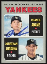 2019 Topps Heritage Chance Adams Rookie Auto New York Yankees #189 Loaisiga Card