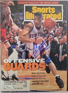 John Starks Signed New York Knicks Sports Illustrated 5/30/94 JSA W266465 Label