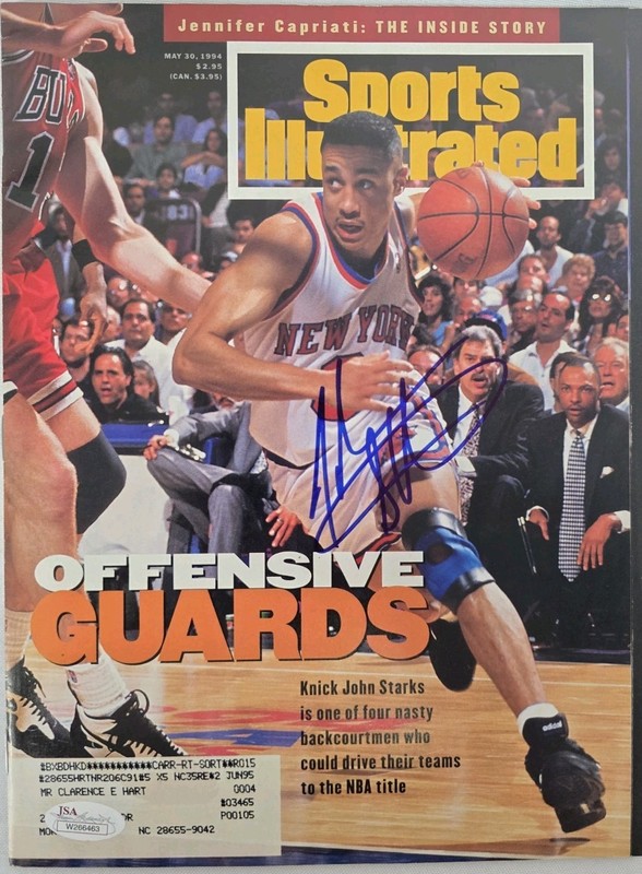 John Starks Signed New York Knicks Sports Illustrated 5/30/94 JSA W266465 Label