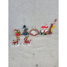 7 Christmas Ornaments Set Tree Reindeer Home Sweet Home Angel Tree Ornaments