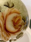 * HUGE 12" Ball Shade FLOWERS ROSES gwtw Piano Banquet Antique Oil LAMP — photo 2