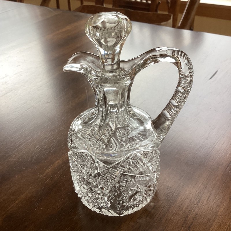 EAPG U.S. Glass Company Cruet & Stopper Hobstar Pattern