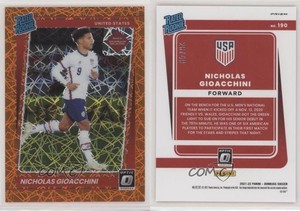 2021 Donruss Road to Qatar Optic Orange Velocity Prizm /49 Nicholas Gioacchini