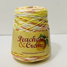 Peaches  Creme Cotton Yarn, 14 Oz. Cone, Creamsicle - Orange, Yellow, White