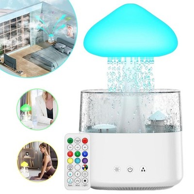 Luftbefeuchter Aromatherapie Regengeräusch Diffusor 7 Farben Lampe Regenwolke DE