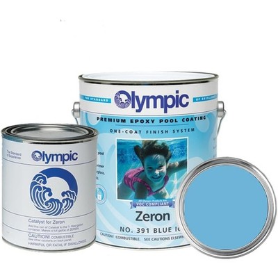 1 Gallon Two-Part Epoxy Swimming Pool Paint - One-Coat for Plaster, Fiberglass,