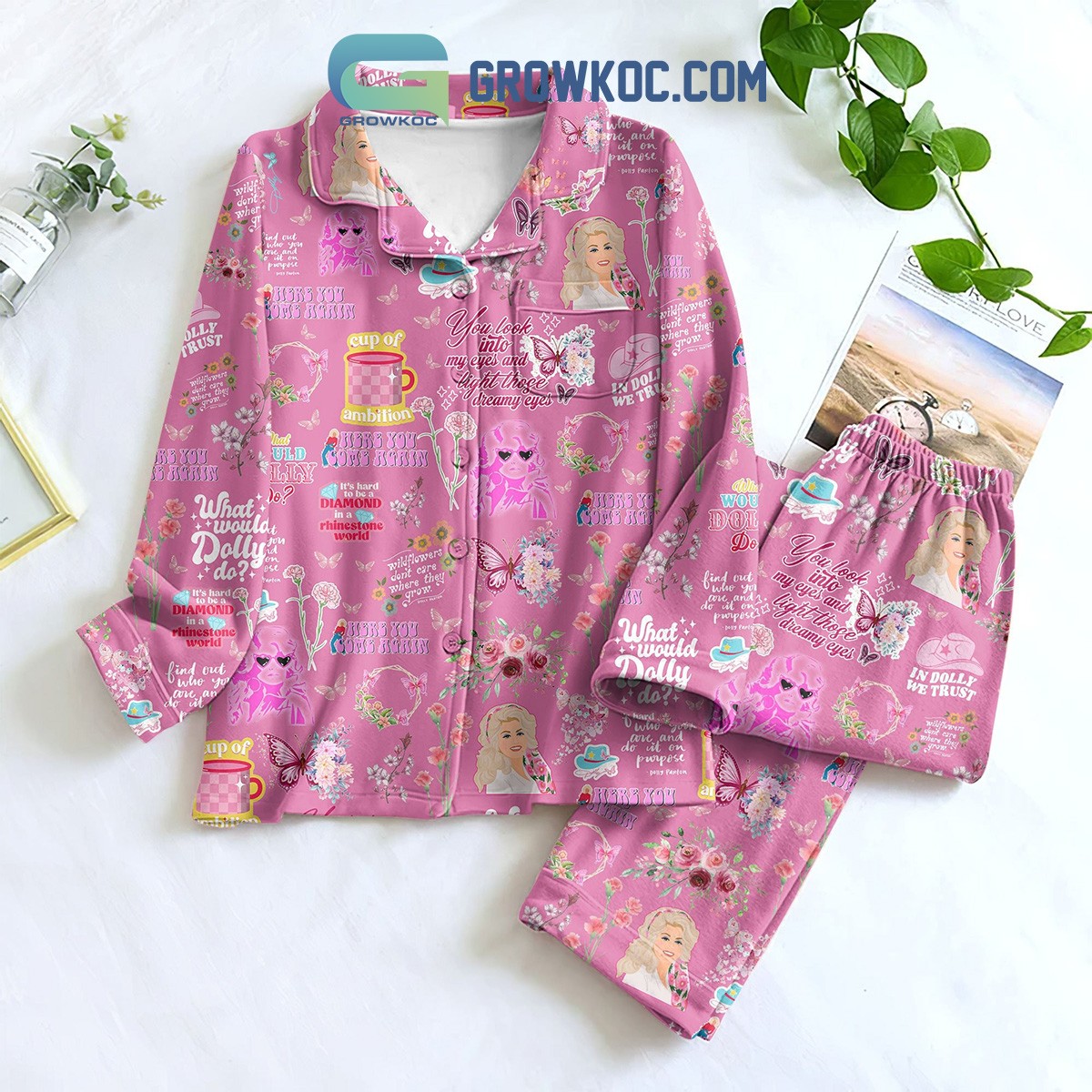 Dolly Parton You Look Into My Eyes And Light Those Dreamy Eyes Pajamas Set