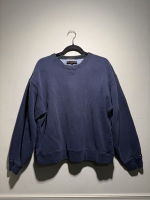 Tommy Hilfiger Men's Crew Neck Pullover Fleece Sweatshirt Embroidered Logo L