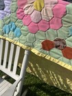 Handmade Multicolor Floral Patchwork Quilt, grandmothers garden  — photo 3