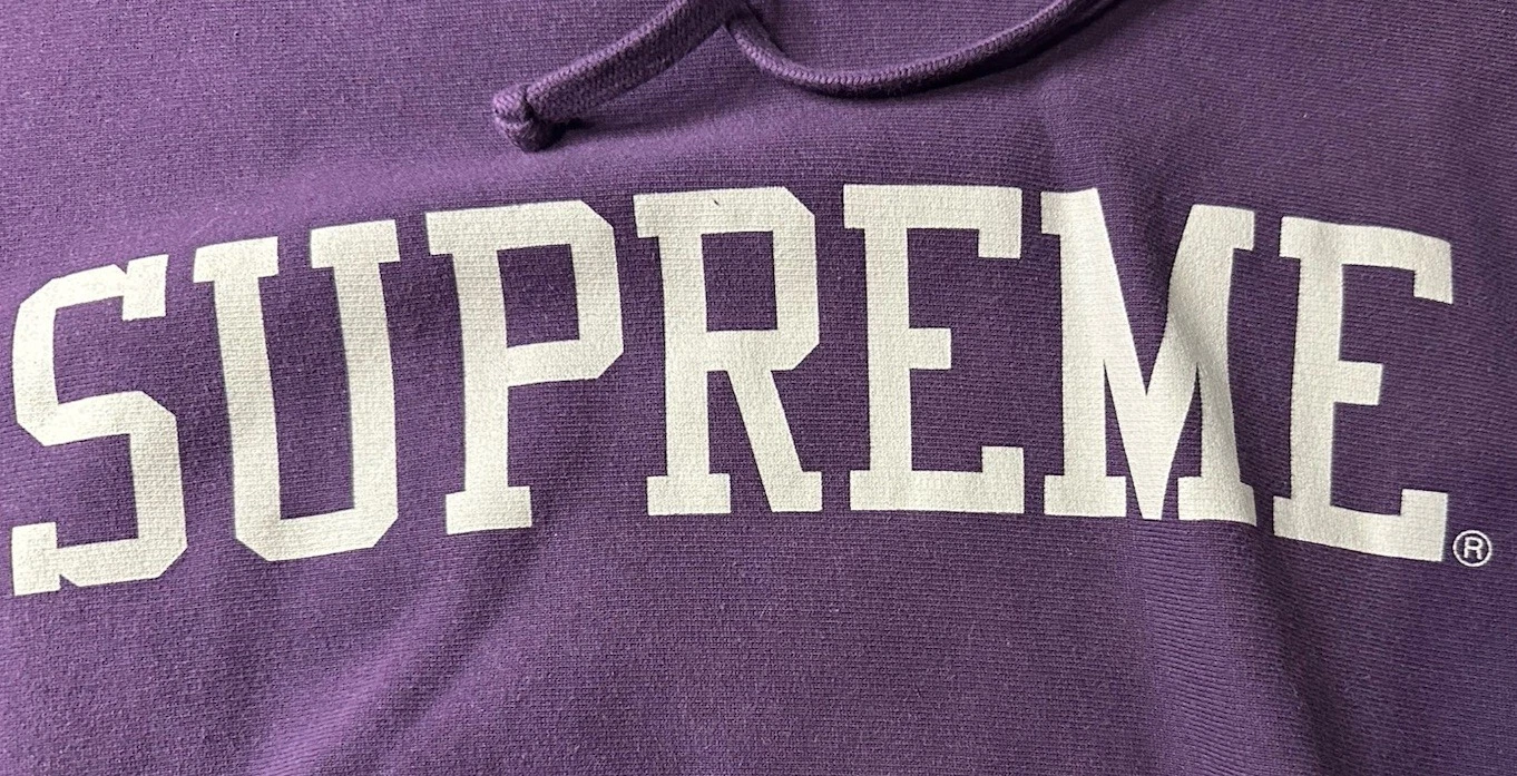Supreme Varsity Felpa con Cappuccio Viola Scuro Uomo Taglia S Autentica