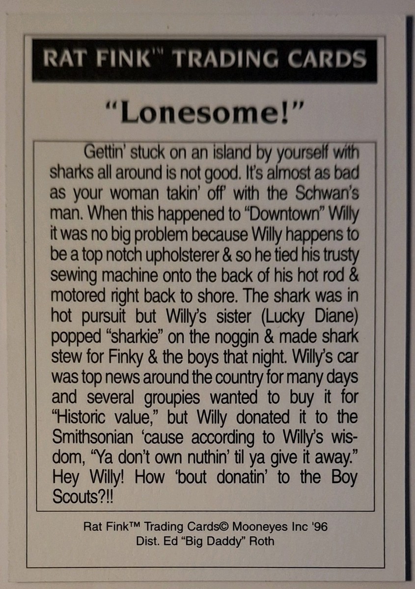 1996 Rat Fink card 