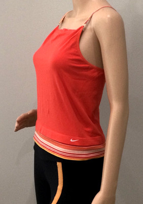 Vintage Nike Dri-FIT Sans Couture Orange Seamless Cami Tank Top M/L M L Y2K