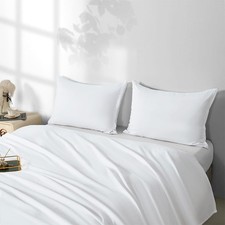 2 Pack Microfiber King Zipper Pillowcases, Soft Comfortable Not Shrink White Pil