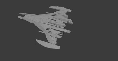 Jem hadar battle ship- 15 Inches - Gray 