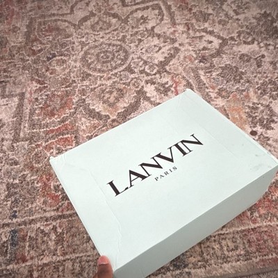 LANVIN Lanvin Paris Men s Low Top Sneakers Pink/Beige Zigzag Laces