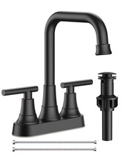RV Bathroom Sink Faucet 2 or 3 Hole Matte Black, 4 Inch Cenerset Bathroom Fau...