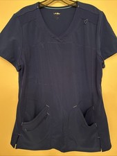 Scrubstar Performance Women s Blue Short Sleeve Medical Scrub Top Sz L