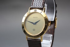 Orologio Uomo Vintage Gucci 3000M 33mm Quadrante Oro Quarzo dal GIAPPONE [Quasi Come Nuovo]