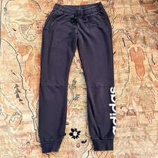 Adidas Womens Joggers Sweatpants Size Small S Black Side Logo