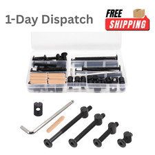 Crib Screws Hardware Replacement Kit 16pcs Bolts Barrel Nuts Wooden Dowels M6