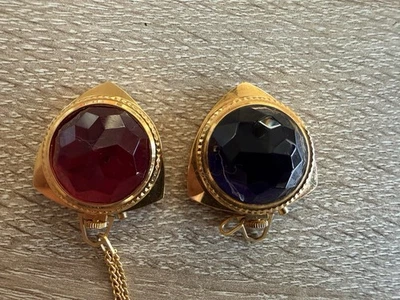 Set: 2x Vintage Zaria Anhängeruhr Vergoldet AU - Rot & Blau - 21 Jewels UdSSR - Bild 1 von 4