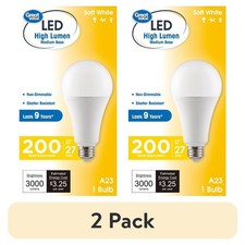 2-pack 27-watt A23 Led Light Bulbs 200w Equivalent Soft White E26 Medium Base