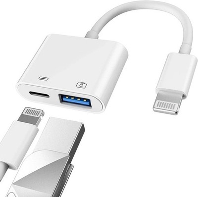 For i Apple Certified Lightning Male to USB Female Adapter OTG and Charger Cable
