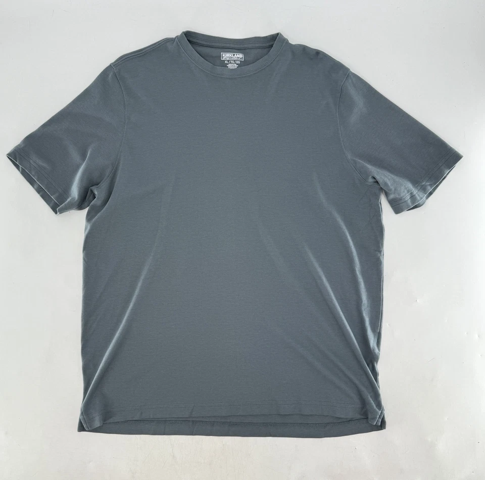 Kirkland Signature Men's Pima Cotton Slub T-Shirt Gray Blue XL Peru Normcore - Image 3 of 4
