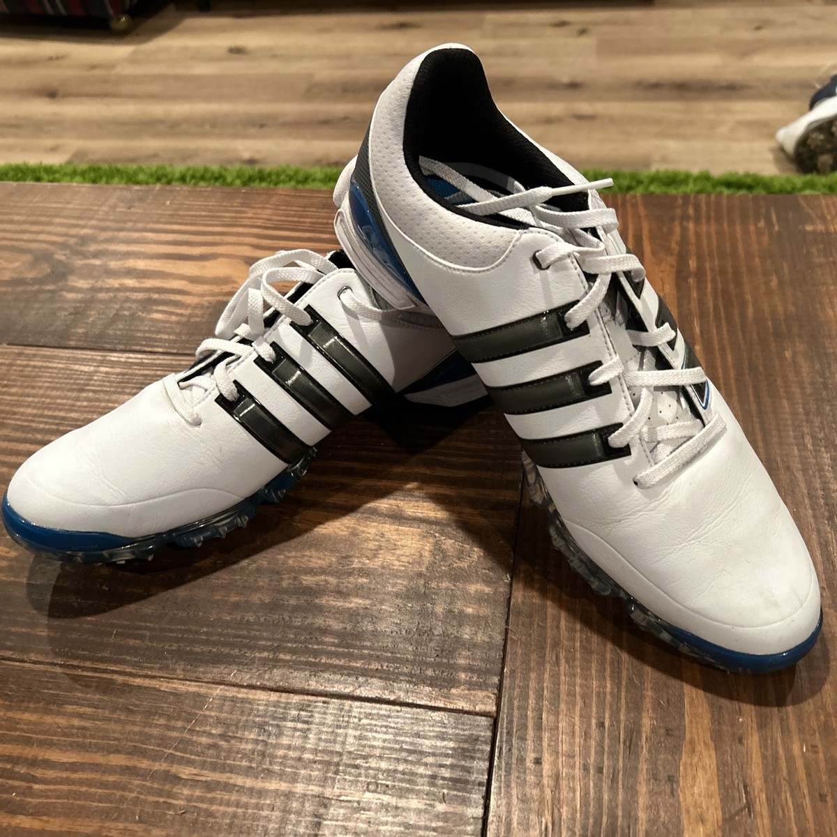 Adidas Tour 360 White With Blue And Blue golf shoes EVN 791001 sz